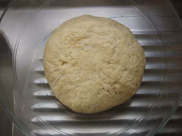 Le levain a double de volume pour le pain de noel