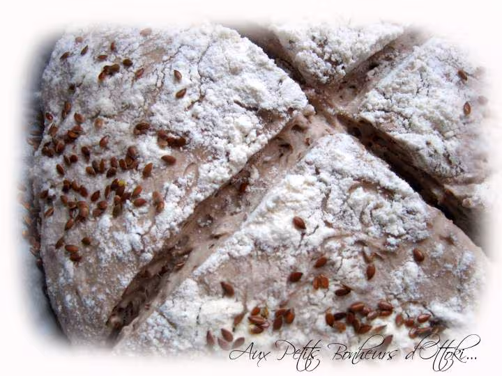 Pain a la chataigne et aux graines de fidji variante avec levain liquide kayser