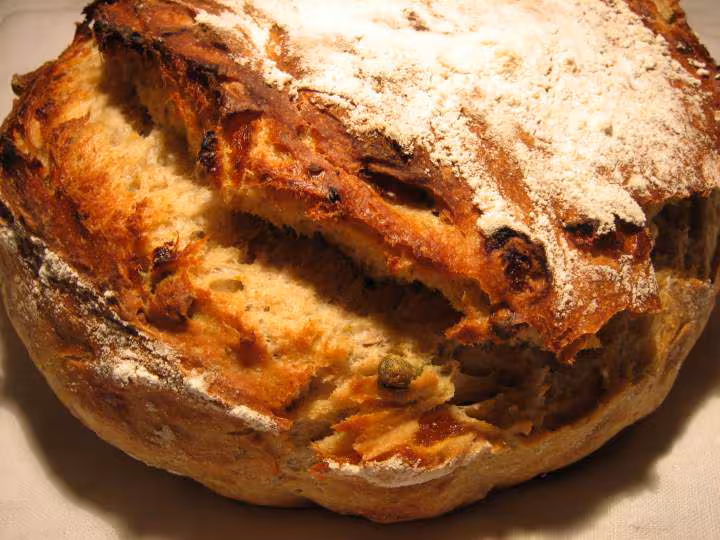 Pain de sorbetcitron au levain aux noisettes aux pistaches aux raisins secs en pana sd 255 et cuisson cocotte
