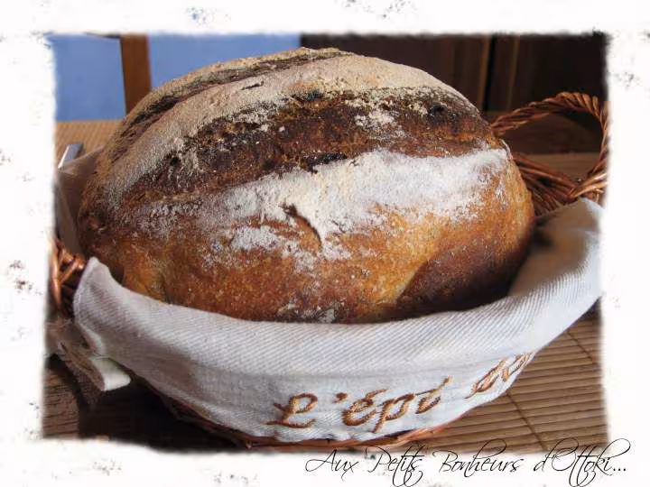Pain pommes noix de coco et raisins petri en pana et cuit en cocotte