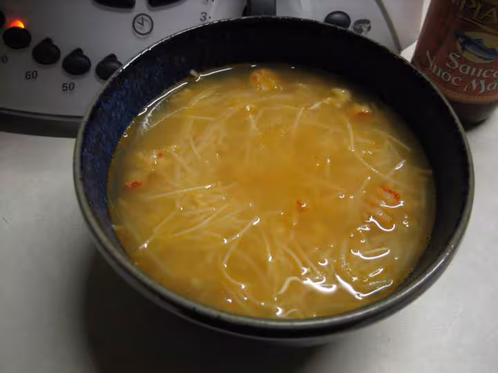 Soupe chinoise aux crevettes au thermomix