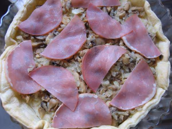 Tarte champignons oignon bacon comte au thermomix 1 3