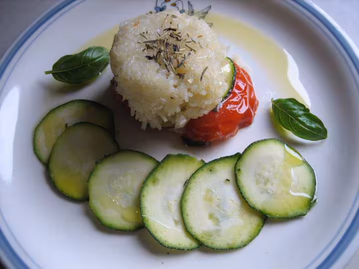Tian de tomates et courgettes au chevre au tm