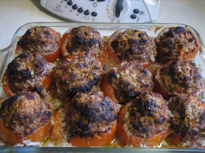 Tomates farcies d ottoki cuites farce preparee au tm