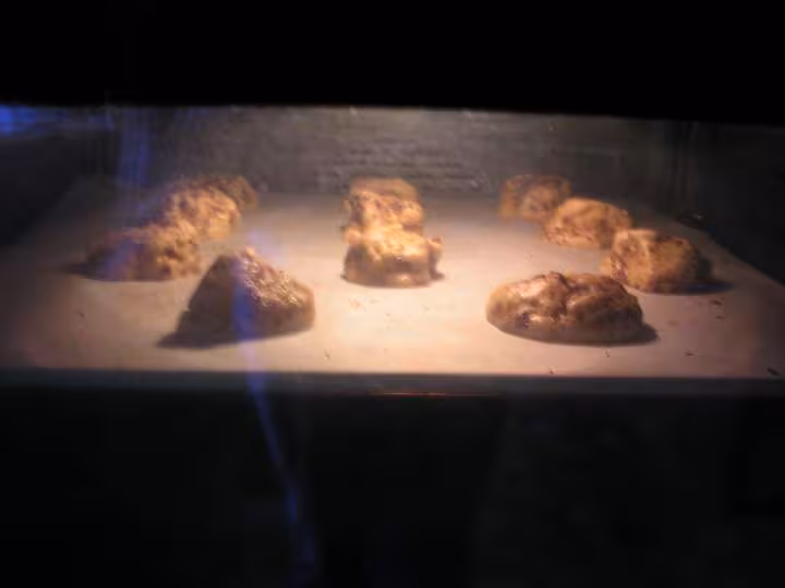 Cookies au four debut