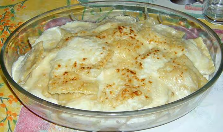 Raviolis apres gratinage