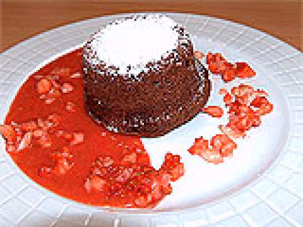 Gateau au chocolat et fraise