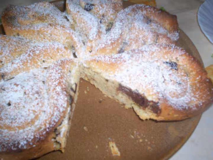 Gateau aux moeceaux de chocolat en coupe