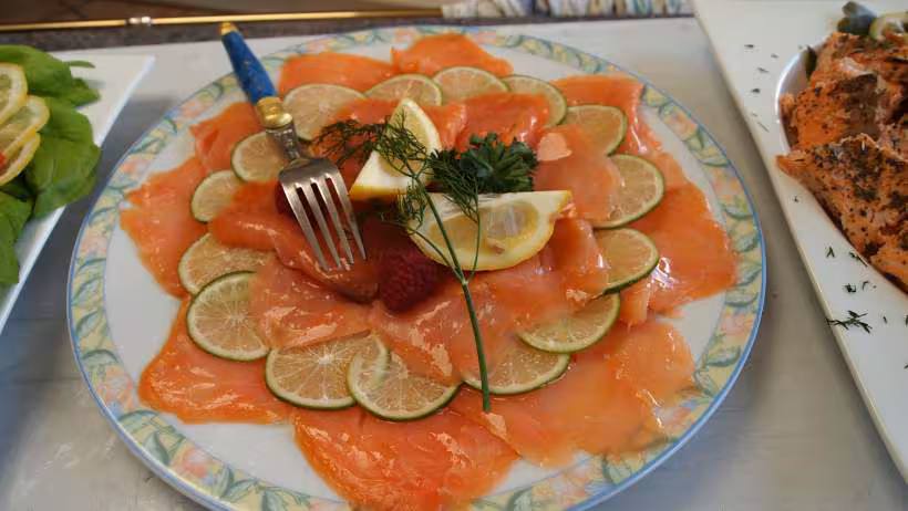 Partie du buffet cote poissons