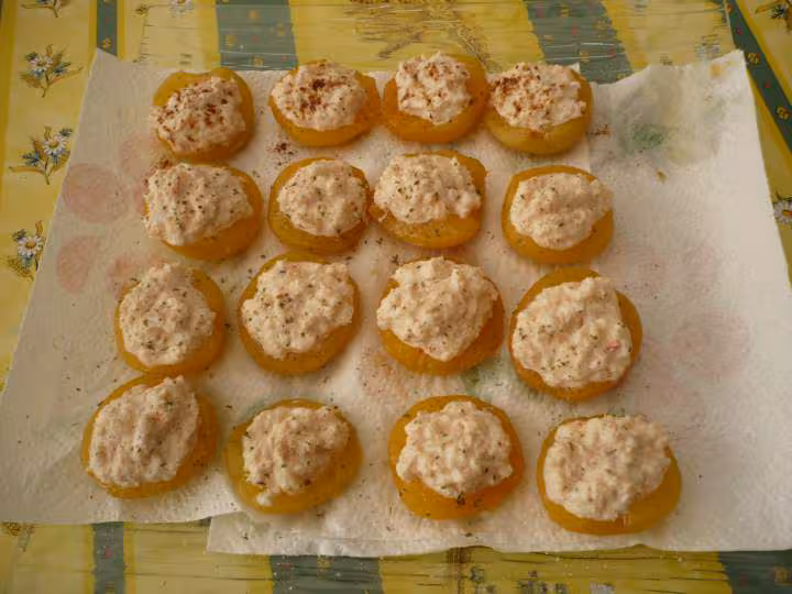 Abricots au sirop crabe saumon