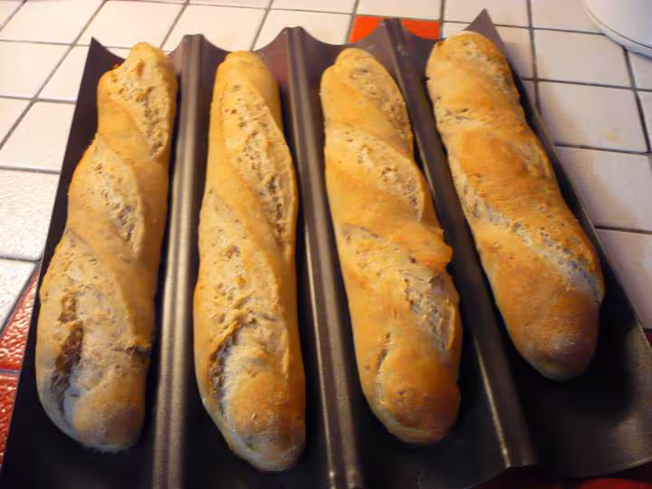 Baguettes aux deux farines t55 et ciabatta