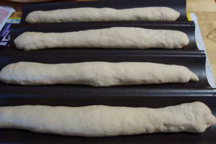 Baguettes ciabatta avant cuisson