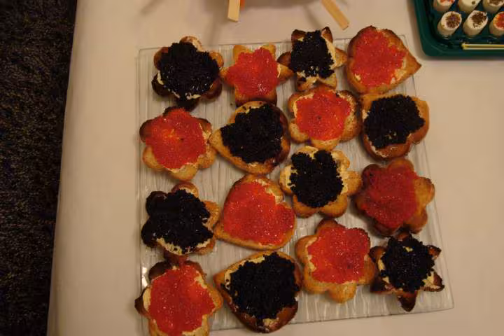 Canapes apero oeufs de lump en damier