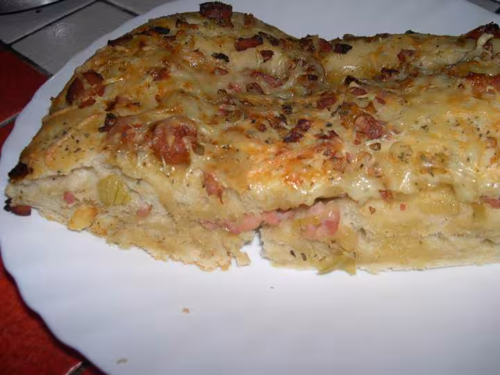 Fougasse en coupe