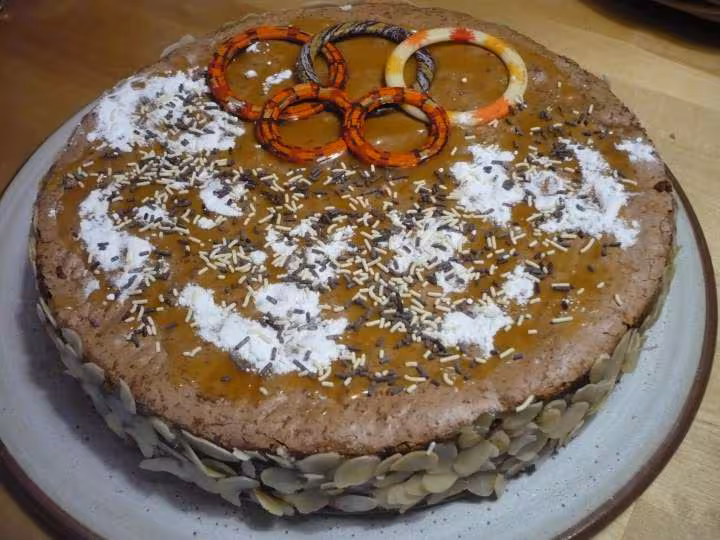 Gateau a la confiture et macaron