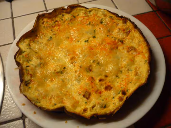 Omelette tomates chorizo gruyere