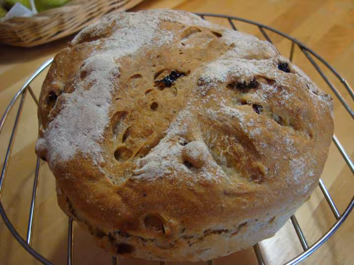 Pain aux raisins secs et graines de pavot sur autolyse
