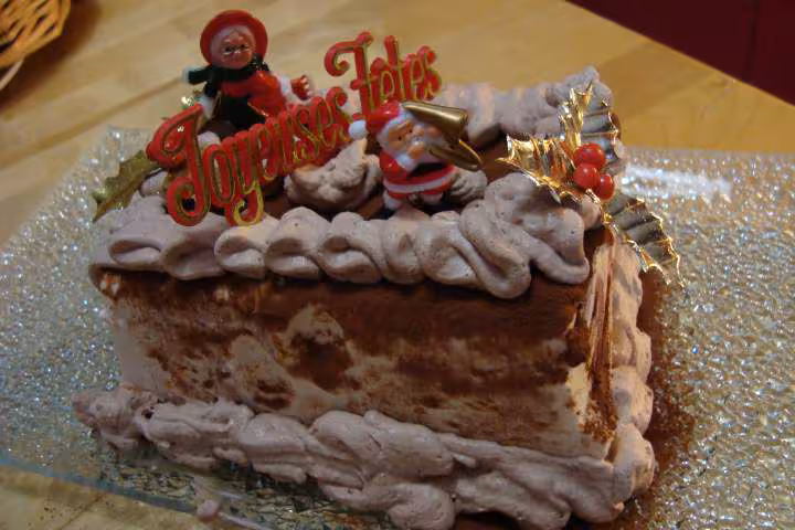 Premiere buche de noel maison a la clementine et creme de marron