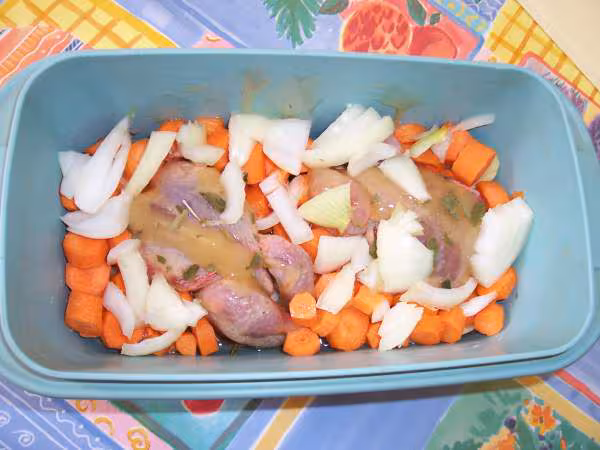 Cailles au miel et basilic