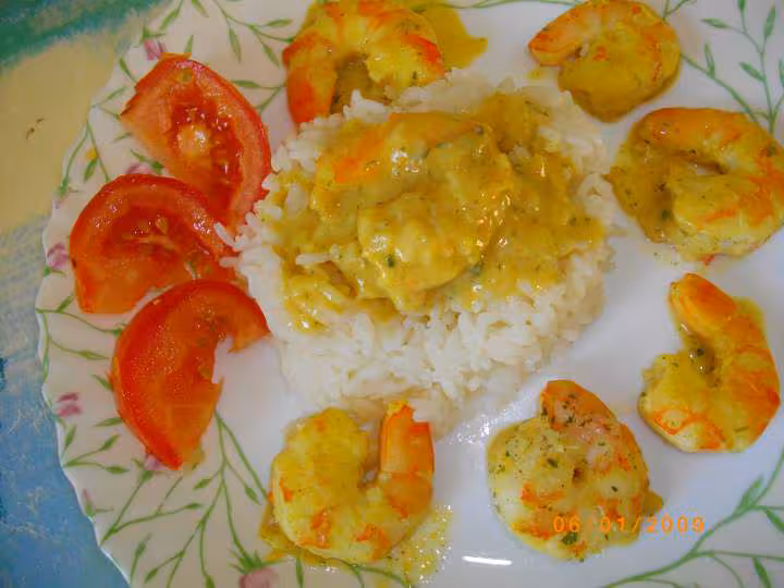 Poelee de crevettes au curry