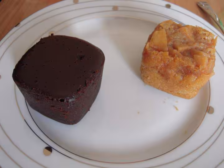 Fondant au chocolat et gateau aux pommes a la md
