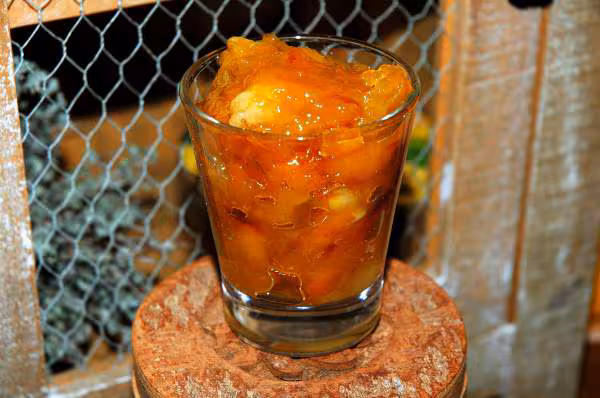 Confiture a la mirabelles peche et orange
