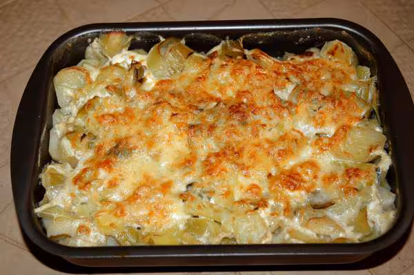 Gratin de pommes de terre aux poireaux ww