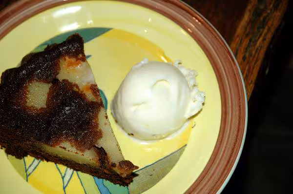 Moelleux chocolat poires et glace aux deux citrons