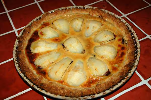 Tarte au chocolat et a la poire