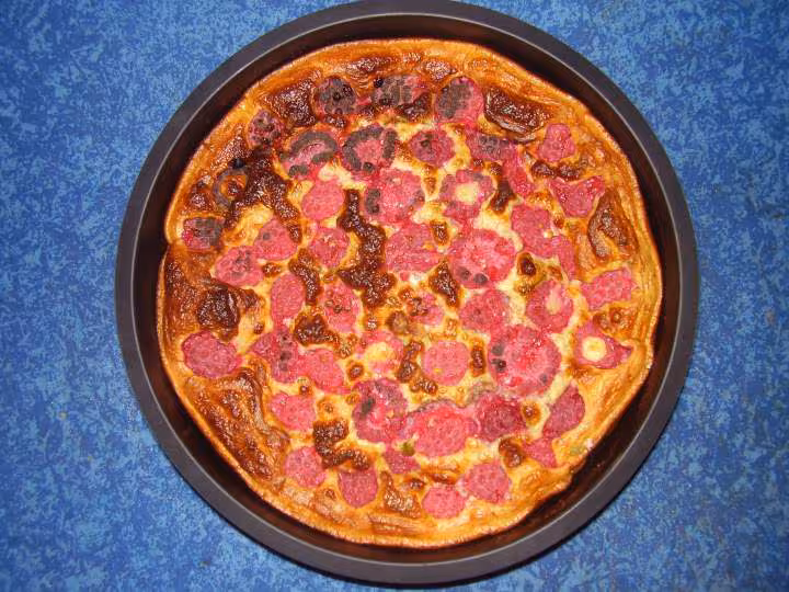 Clafoutis leger aux framboises 3 pts pers