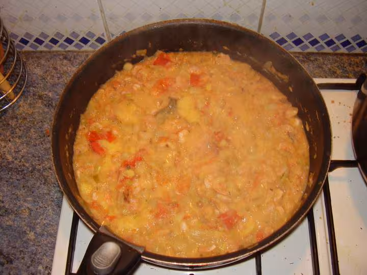 Crevettes et polenta creoles