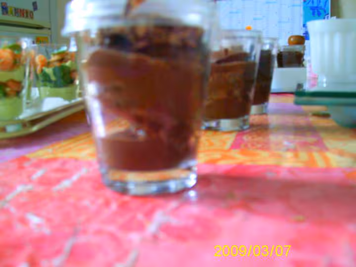 Verrine de three layers chocolate cake seule