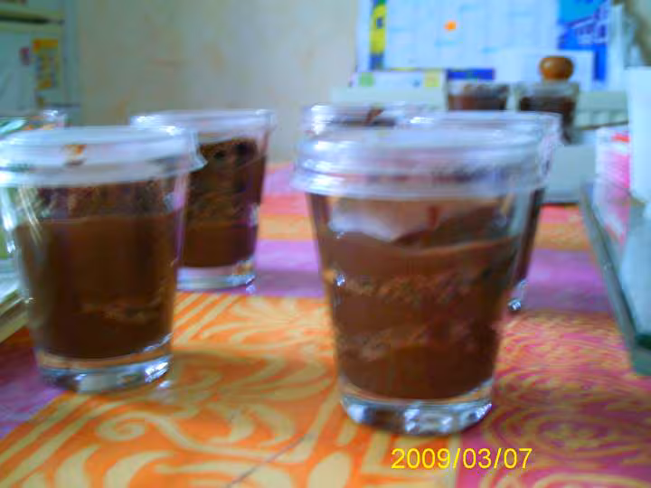Verrine de three layers chocolate cake seule