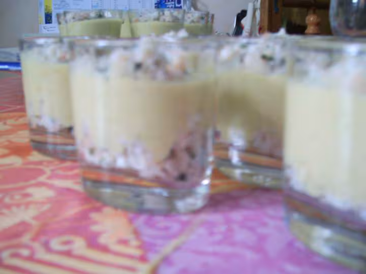 Verrines au crabe mousse aux asperges vertes et a l orange