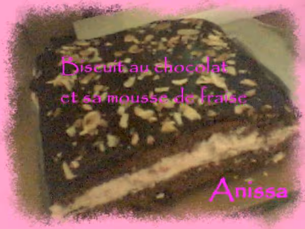 Biscuit au chocolat et sa mousse de fraise recette de flore