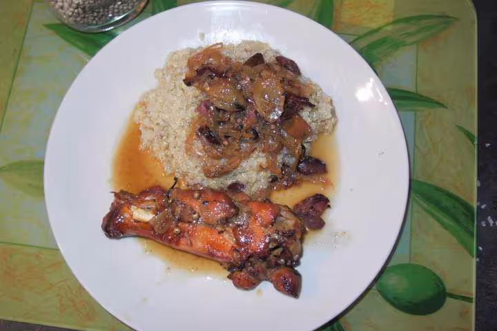 Poulet a la biere et oignons