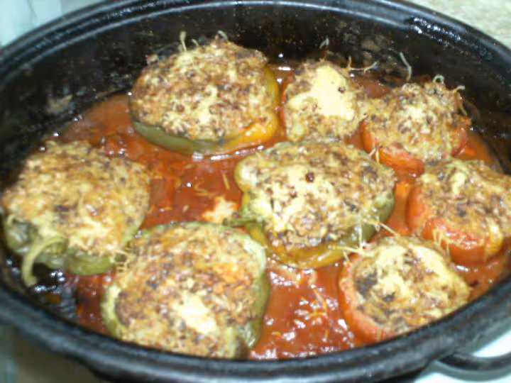 Tomates et poivrons farci