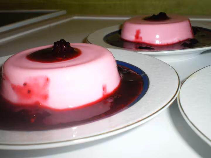 Panna cotta de fruits rouges