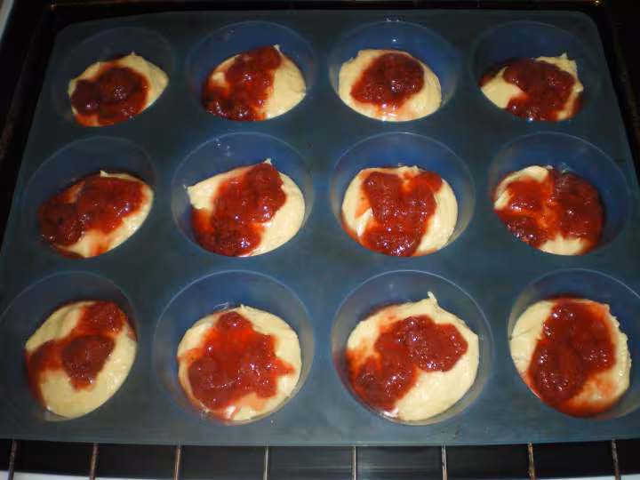 Petits cakes a la confiture deuxieme couche confiture