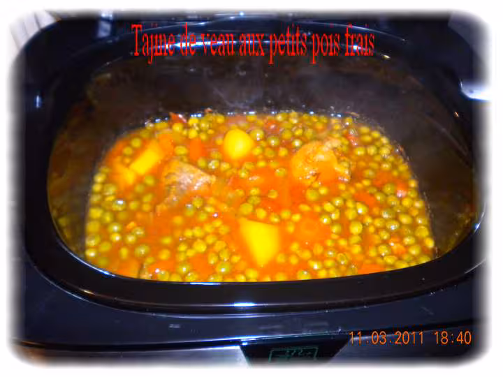Tajine de veau petit pois frais mijot cook