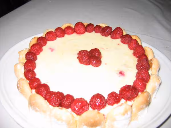 Bavaroise chocolat blanc et framboises