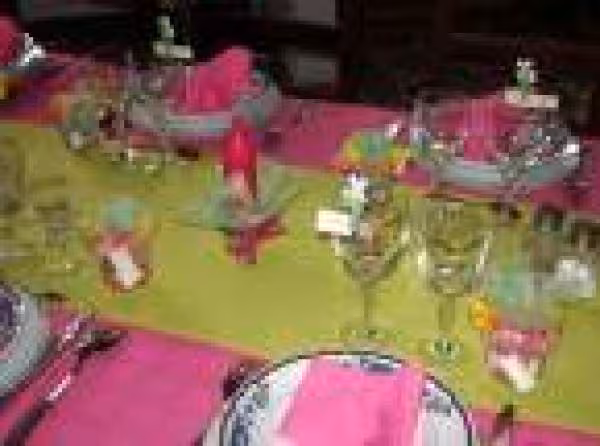 Suite deco table rose vert