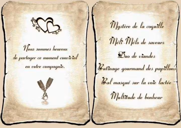 Menu mariage 2