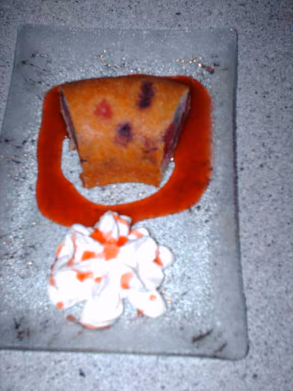 Gateau framboise servi