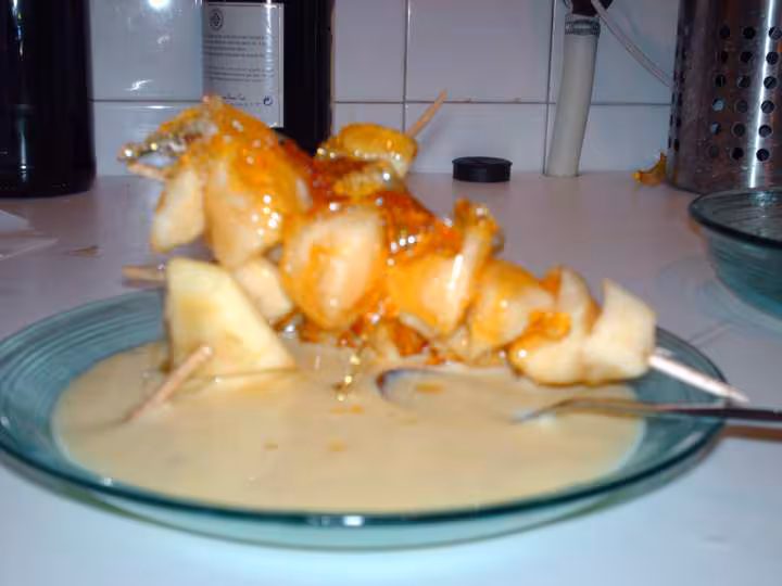 Pomme caramel creme anglaise