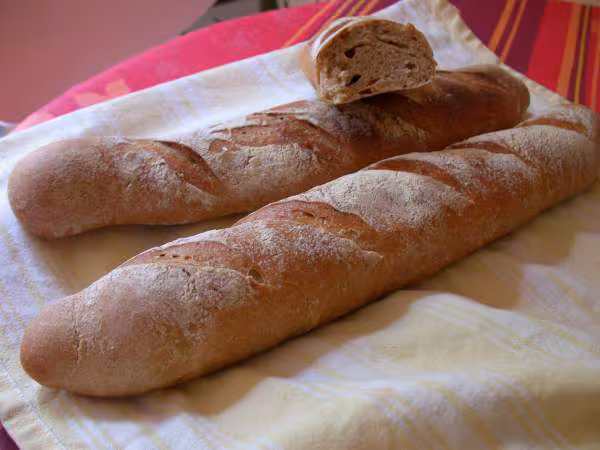 Baguettes avec 150g farine complete