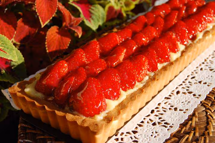 Tarte aux fraises creme aux amandes