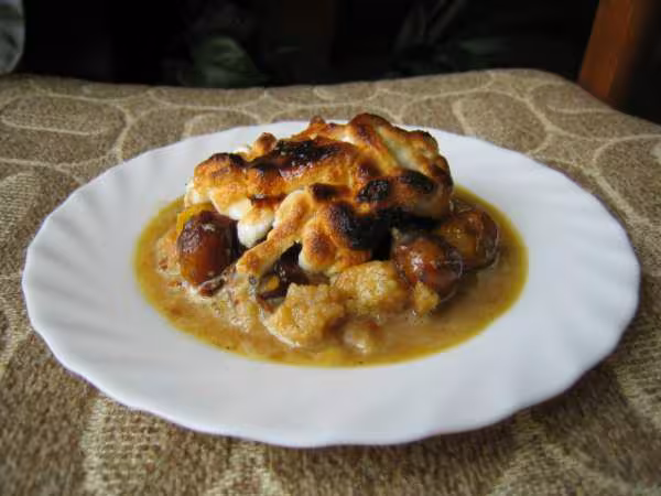 Sabayon de mirabelles meringue
