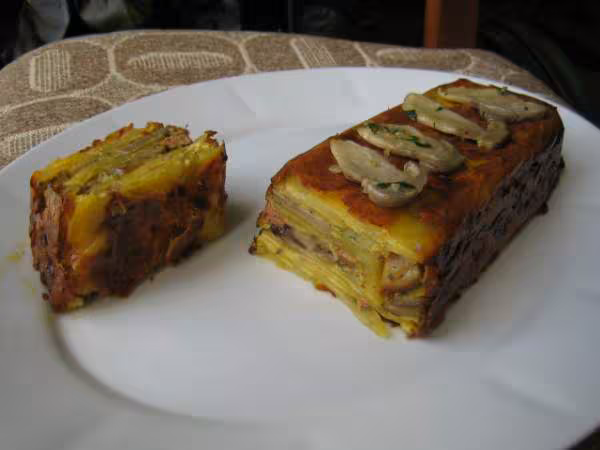 Terrine de p de terre aux cepes