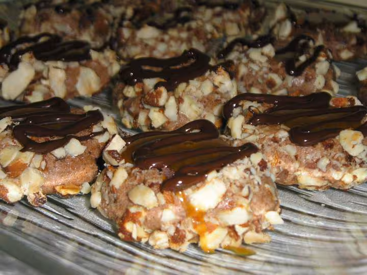 Bouchees chocolat caramel cuites et remplies